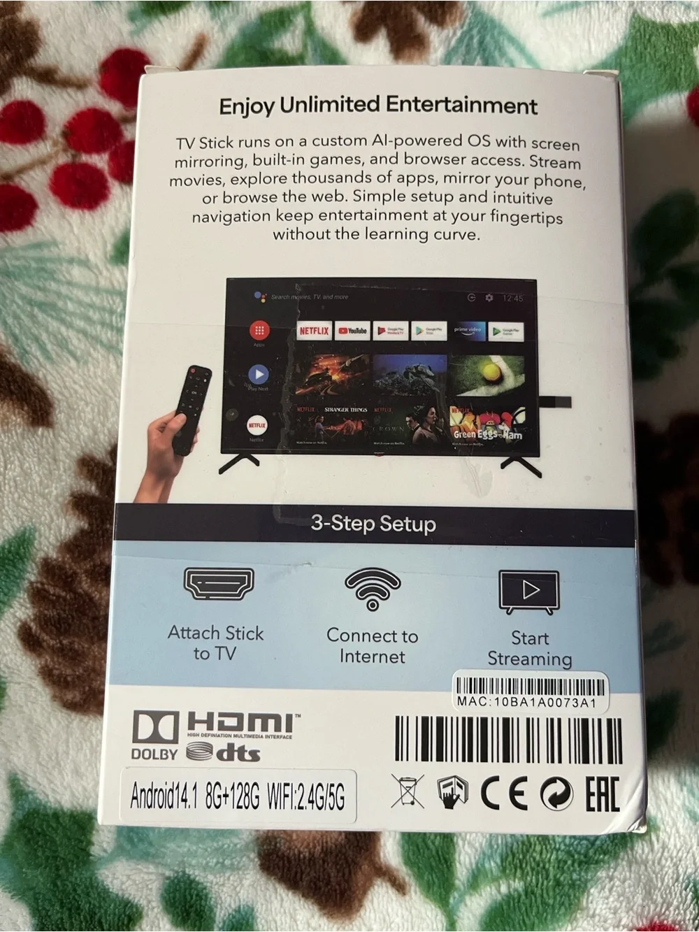 Google Black TV Stick 4K Chromecast Built-In